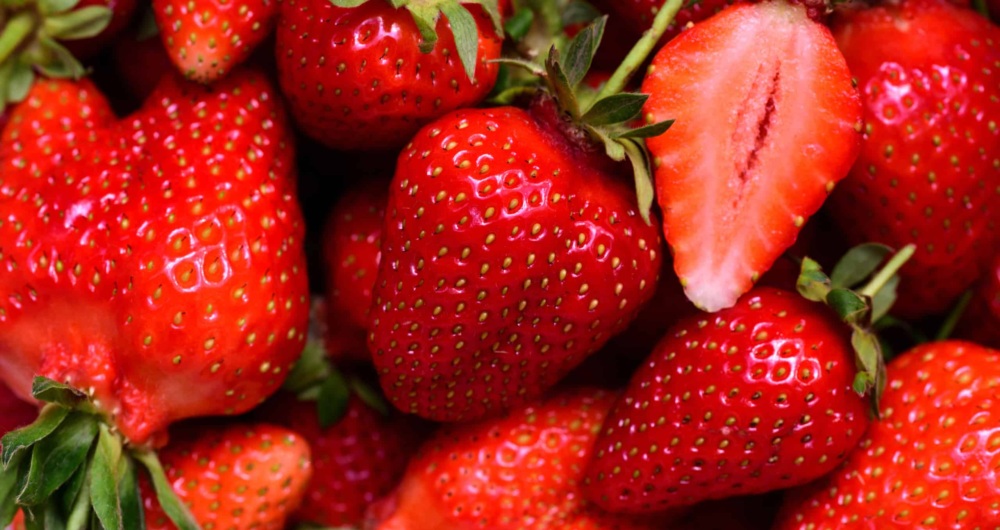 Bright red strawberries