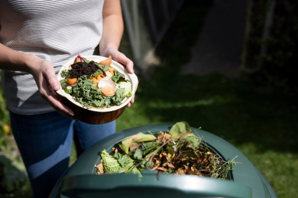 Throwing food in compost